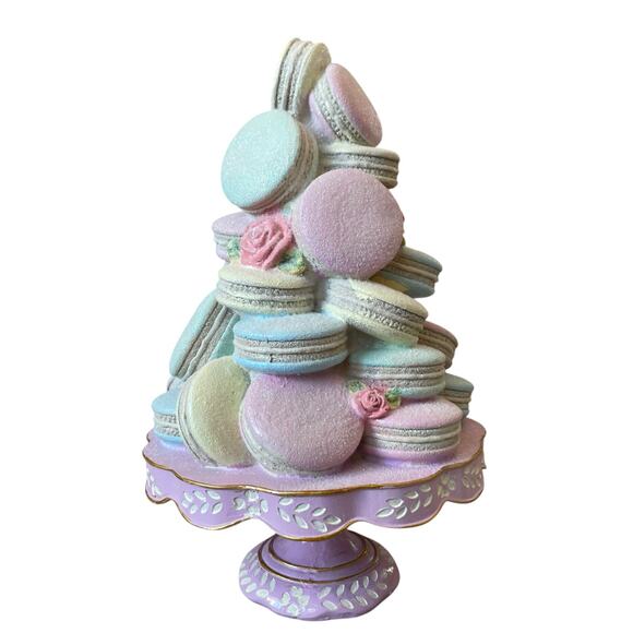 Sweet Treats Pastel Macarons on a Pedestal Stand 16in Easter Holiday Decor NEW - Picture 1 of 15